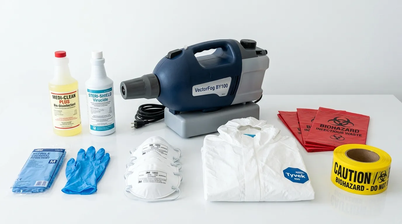 Professional biohazard remediation crew working in Powell